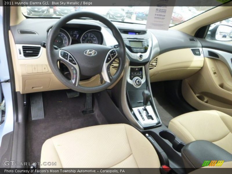 Blue Sky Metallic / Beige 2011 Hyundai Elantra GLS