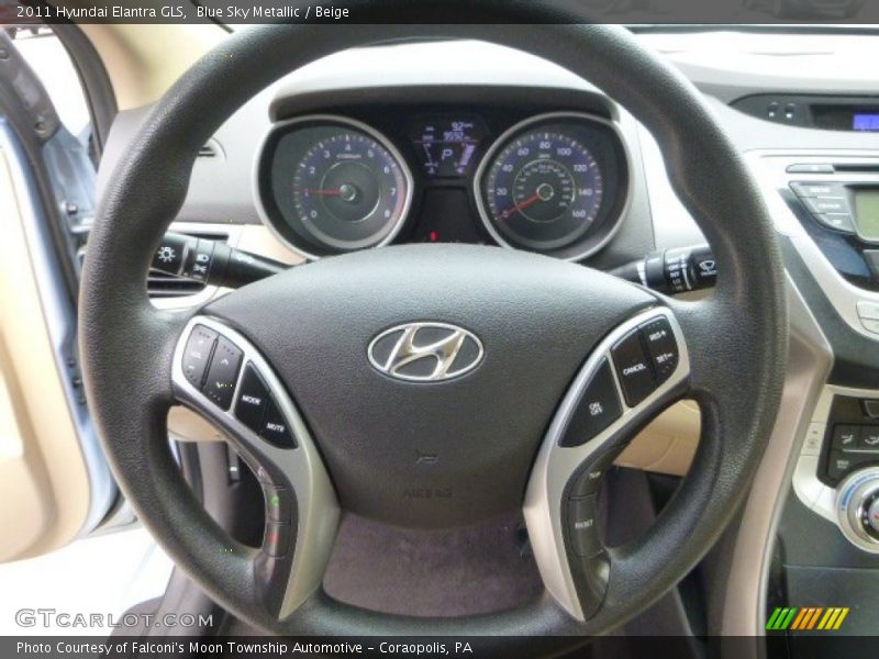 Blue Sky Metallic / Beige 2011 Hyundai Elantra GLS