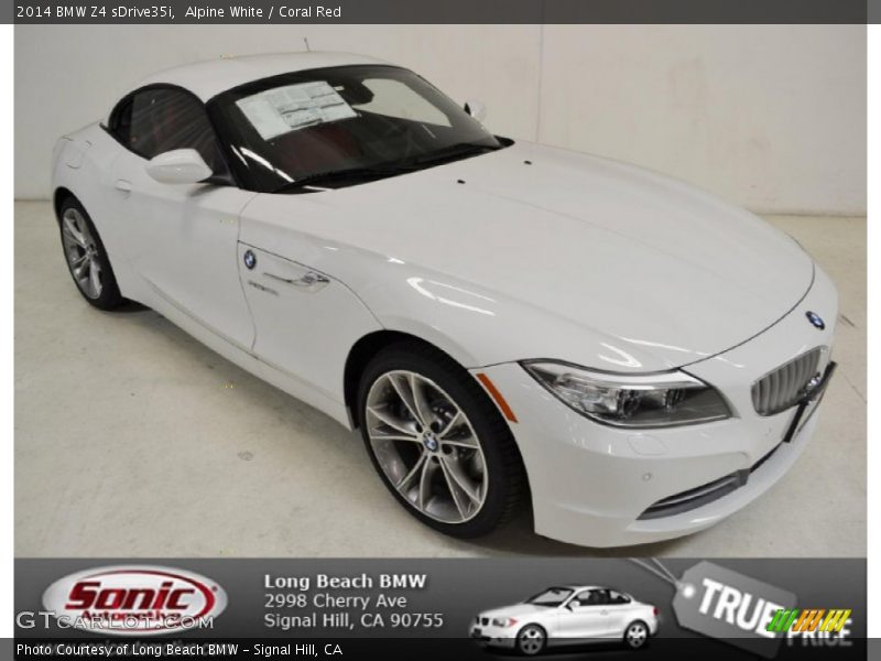 Alpine White / Coral Red 2014 BMW Z4 sDrive35i