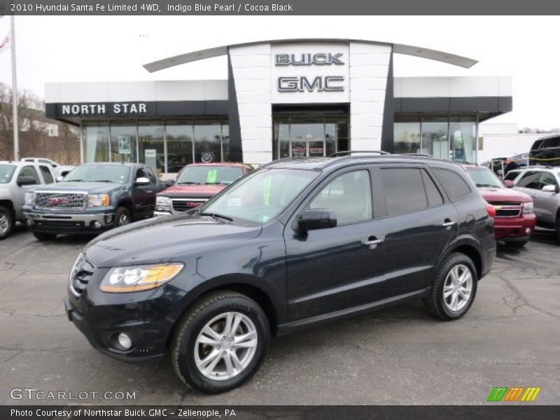 Indigo Blue Pearl / Cocoa Black 2010 Hyundai Santa Fe Limited 4WD