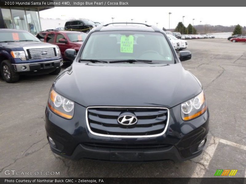 Indigo Blue Pearl / Cocoa Black 2010 Hyundai Santa Fe Limited 4WD