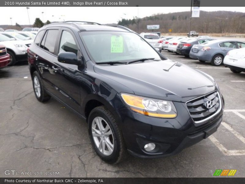 Indigo Blue Pearl / Cocoa Black 2010 Hyundai Santa Fe Limited 4WD