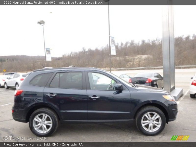 Indigo Blue Pearl / Cocoa Black 2010 Hyundai Santa Fe Limited 4WD