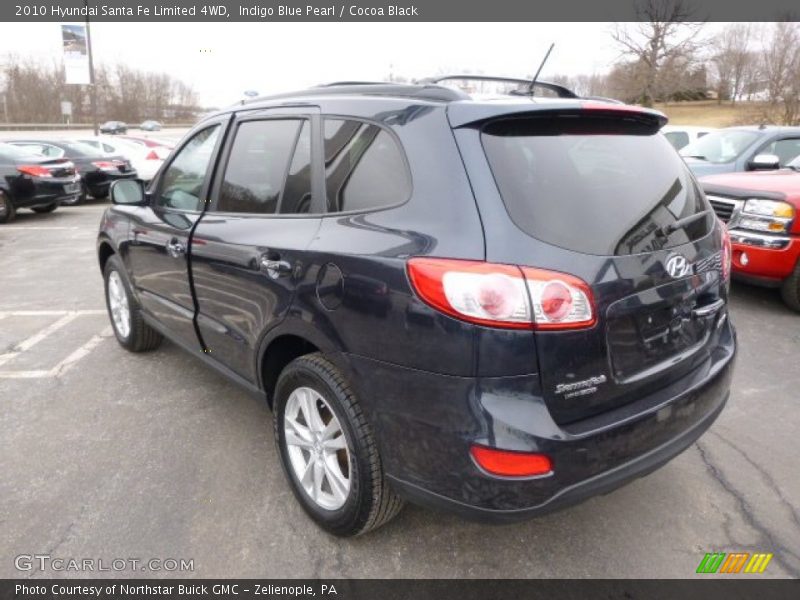 Indigo Blue Pearl / Cocoa Black 2010 Hyundai Santa Fe Limited 4WD