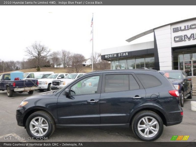 Indigo Blue Pearl / Cocoa Black 2010 Hyundai Santa Fe Limited 4WD