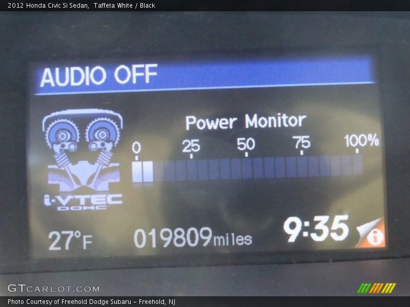 Taffeta White / Black 2012 Honda Civic Si Sedan