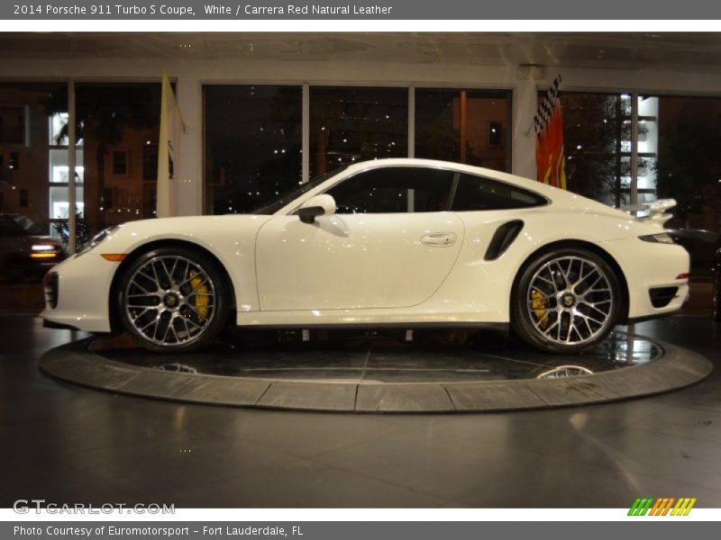 White / Carrera Red Natural Leather 2014 Porsche 911 Turbo S Coupe