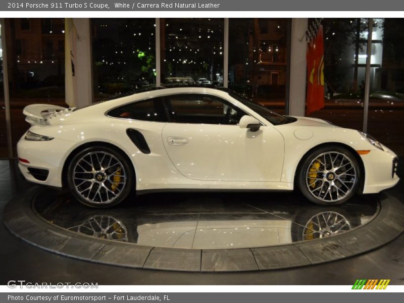 White / Carrera Red Natural Leather 2014 Porsche 911 Turbo S Coupe