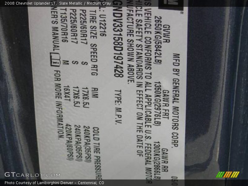 Slate Metallic / Medium Gray 2008 Chevrolet Uplander LT