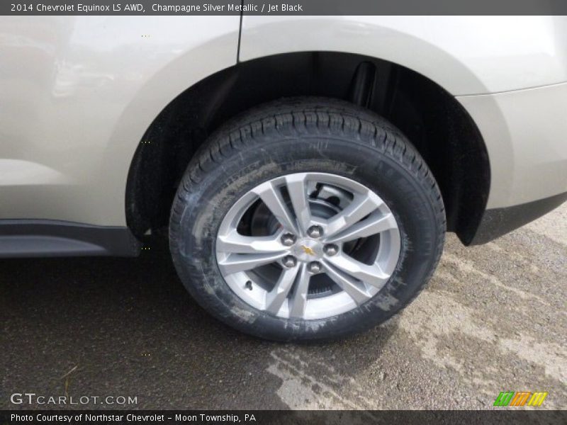 Champagne Silver Metallic / Jet Black 2014 Chevrolet Equinox LS AWD