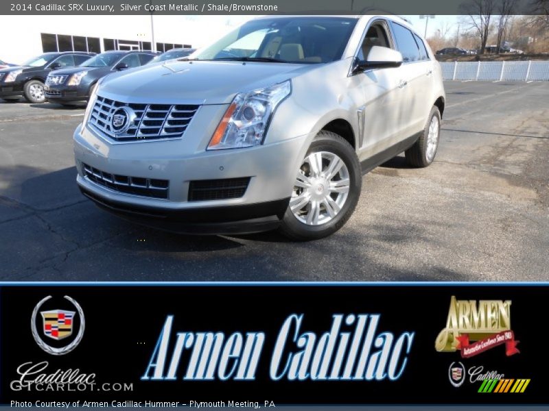 Silver Coast Metallic / Shale/Brownstone 2014 Cadillac SRX Luxury
