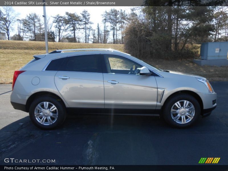 Silver Coast Metallic / Shale/Brownstone 2014 Cadillac SRX Luxury