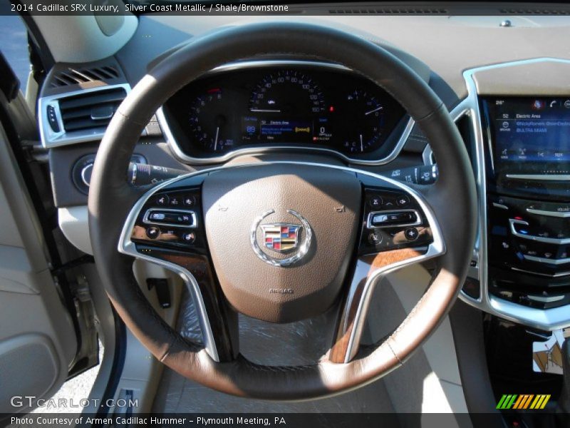 Silver Coast Metallic / Shale/Brownstone 2014 Cadillac SRX Luxury