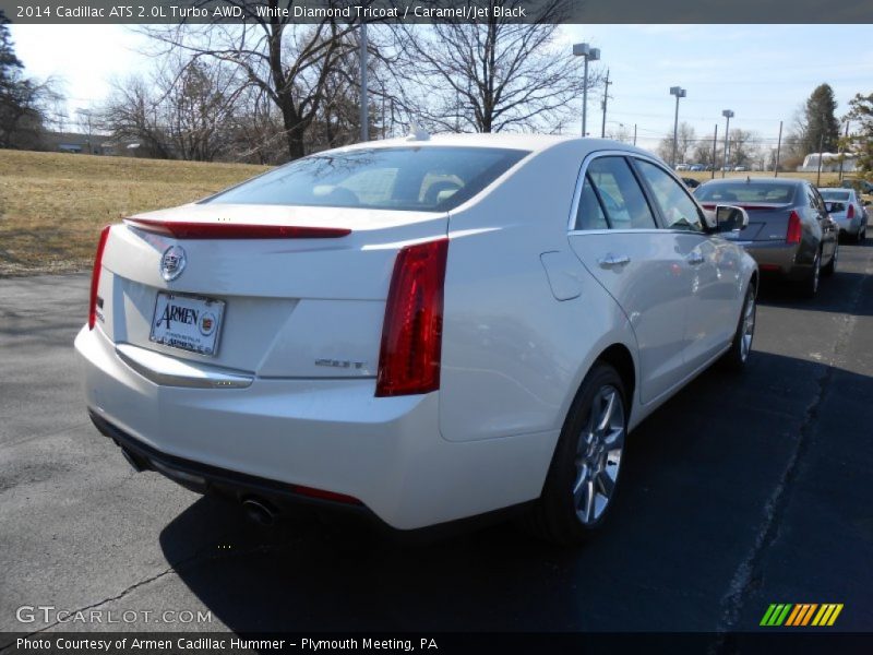 White Diamond Tricoat / Caramel/Jet Black 2014 Cadillac ATS 2.0L Turbo AWD