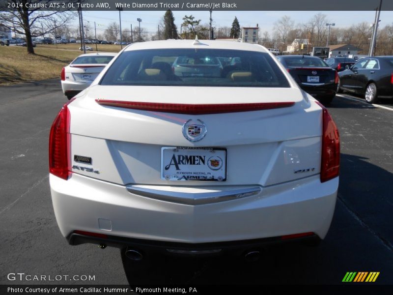 White Diamond Tricoat / Caramel/Jet Black 2014 Cadillac ATS 2.0L Turbo AWD