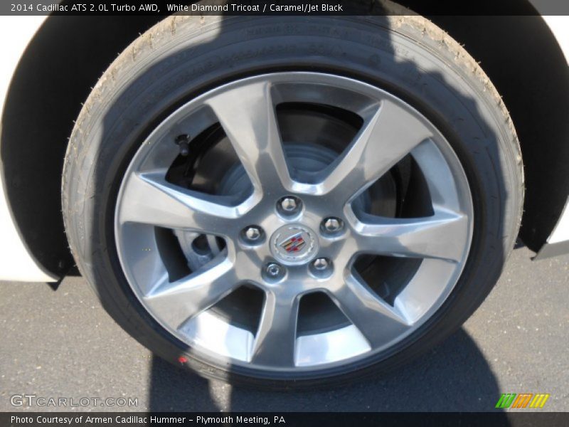 White Diamond Tricoat / Caramel/Jet Black 2014 Cadillac ATS 2.0L Turbo AWD