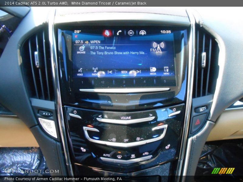 White Diamond Tricoat / Caramel/Jet Black 2014 Cadillac ATS 2.0L Turbo AWD