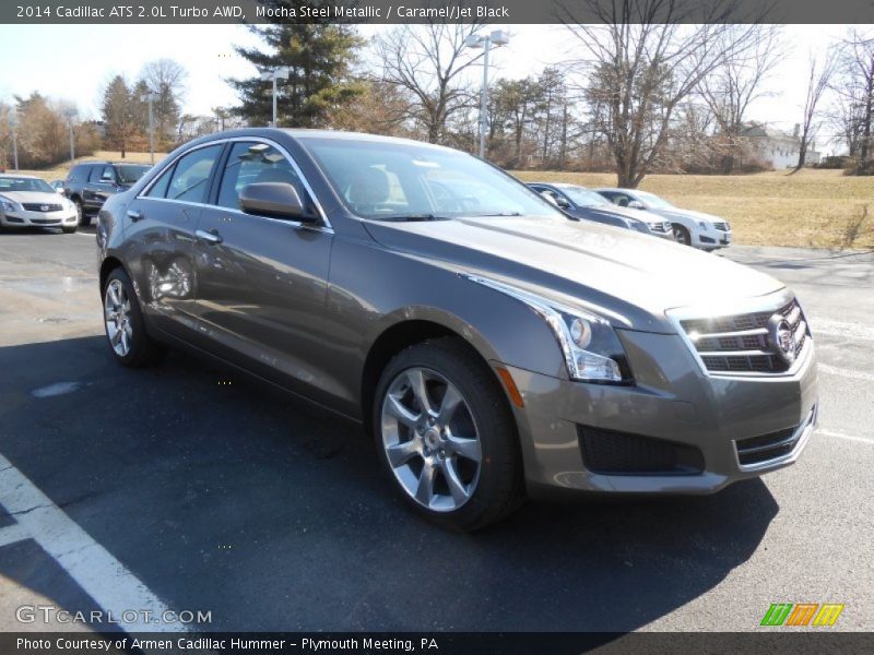 Mocha Steel Metallic / Caramel/Jet Black 2014 Cadillac ATS 2.0L Turbo AWD