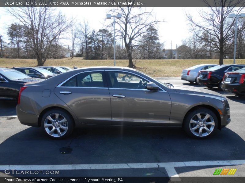 Mocha Steel Metallic / Caramel/Jet Black 2014 Cadillac ATS 2.0L Turbo AWD