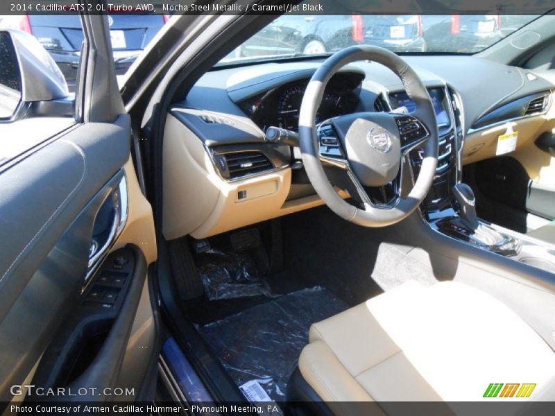 Mocha Steel Metallic / Caramel/Jet Black 2014 Cadillac ATS 2.0L Turbo AWD