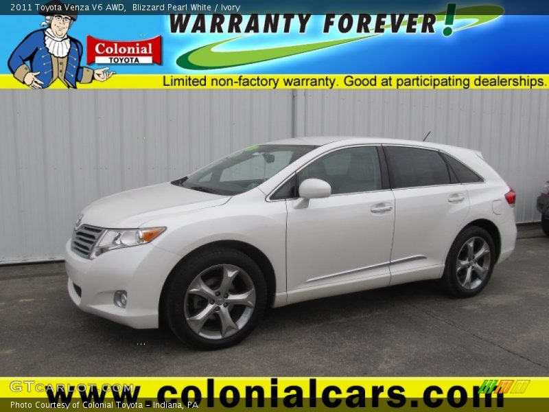 Blizzard Pearl White / Ivory 2011 Toyota Venza V6 AWD