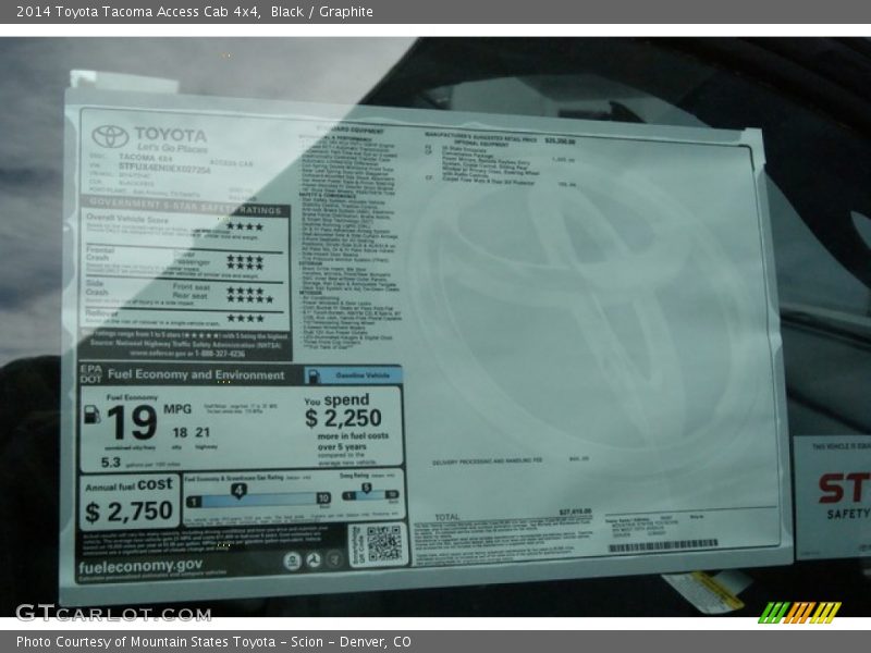 Black / Graphite 2014 Toyota Tacoma Access Cab 4x4