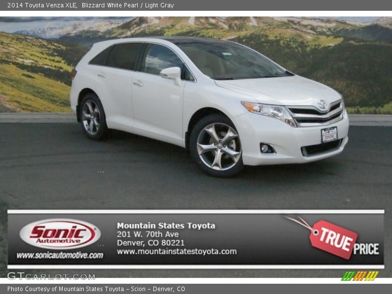 Blizzard White Pearl / Light Gray 2014 Toyota Venza XLE