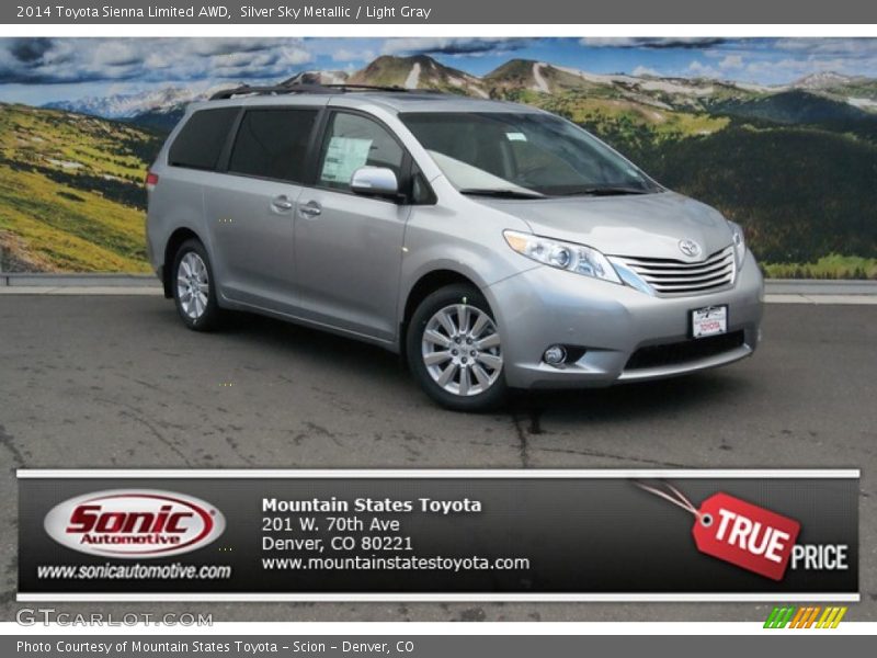 Silver Sky Metallic / Light Gray 2014 Toyota Sienna Limited AWD