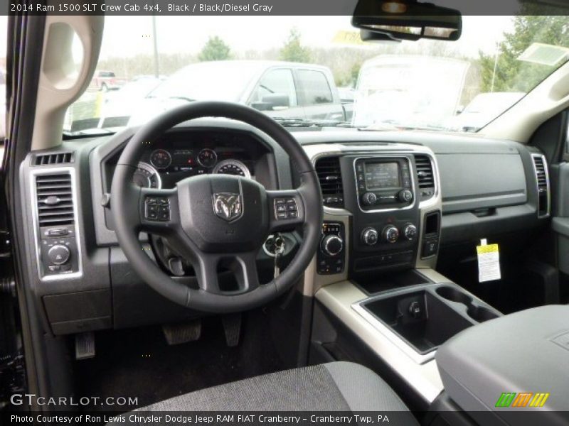 Black / Black/Diesel Gray 2014 Ram 1500 SLT Crew Cab 4x4