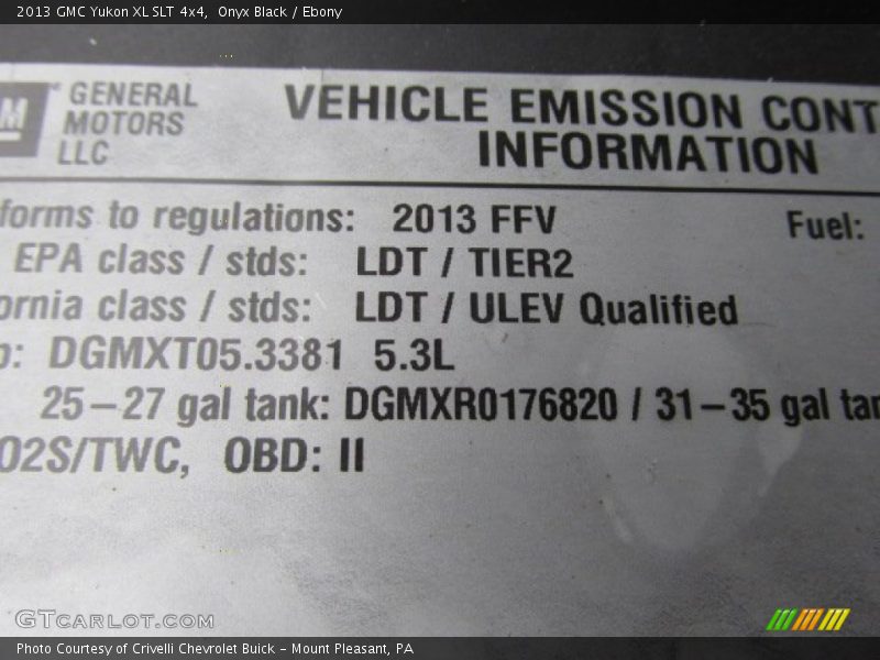 Onyx Black / Ebony 2013 GMC Yukon XL SLT 4x4