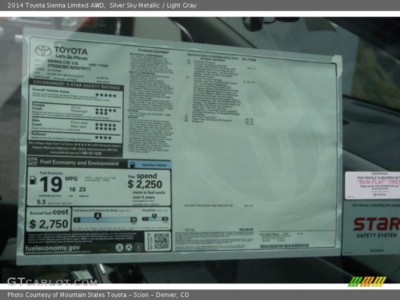 Silver Sky Metallic / Light Gray 2014 Toyota Sienna Limited AWD