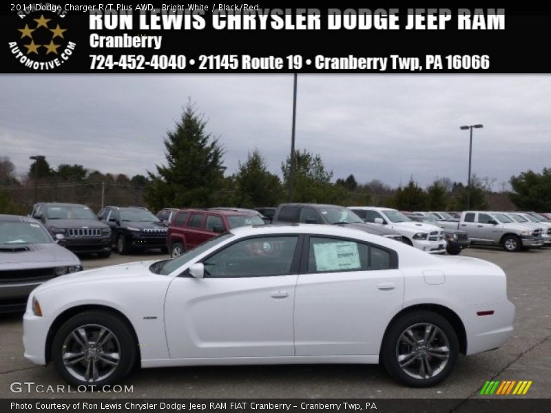 Bright White / Black/Red 2014 Dodge Charger R/T Plus AWD