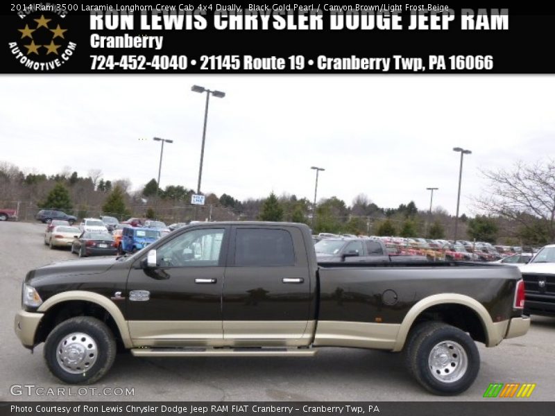 Black Gold Pearl / Canyon Brown/Light Frost Beige 2014 Ram 3500 Laramie Longhorn Crew Cab 4x4 Dually