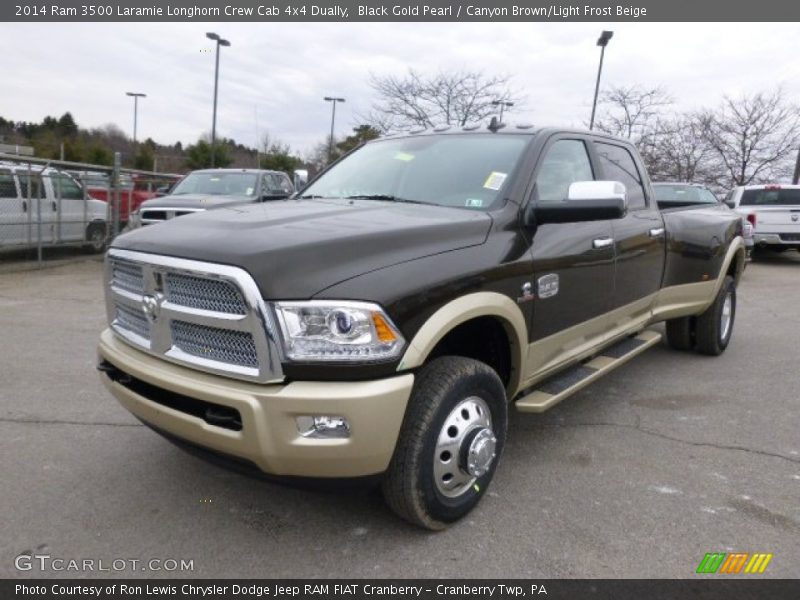Front 3/4 View of 2014 3500 Laramie Longhorn Crew Cab 4x4 Dually