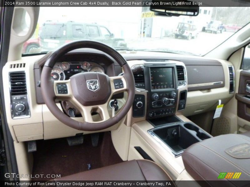 Canyon Brown/Light Frost Beige Interior - 2014 3500 Laramie Longhorn Crew Cab 4x4 Dually 