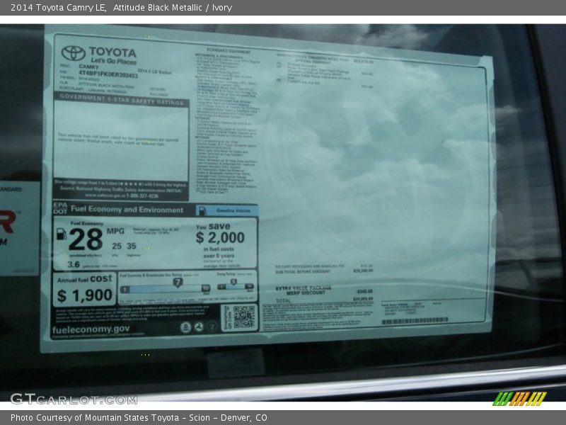 Attitude Black Metallic / Ivory 2014 Toyota Camry LE