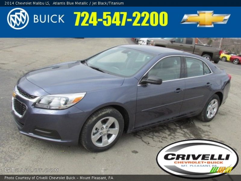 Atlantis Blue Metallic / Jet Black/Titanium 2014 Chevrolet Malibu LS