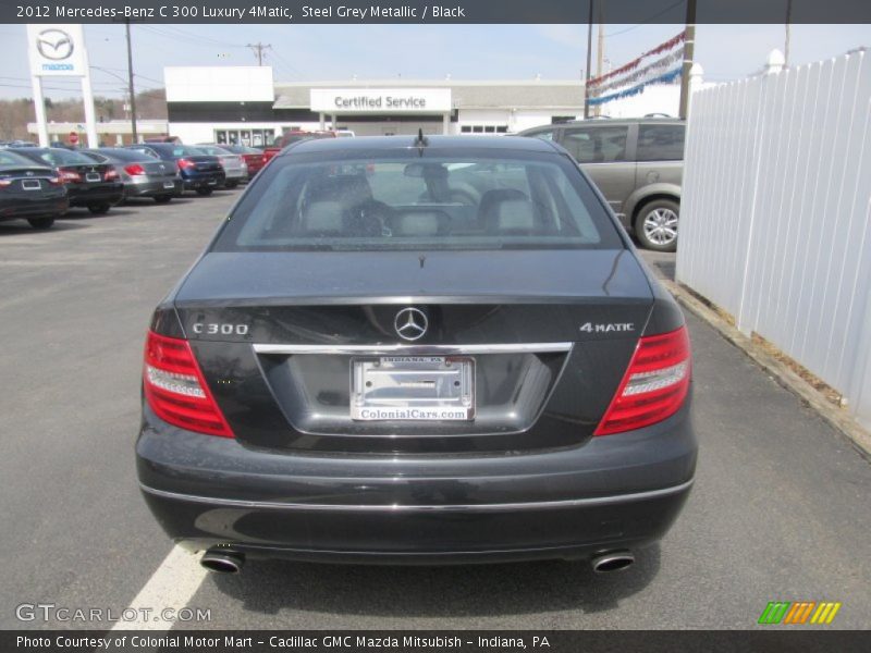 Steel Grey Metallic / Black 2012 Mercedes-Benz C 300 Luxury 4Matic