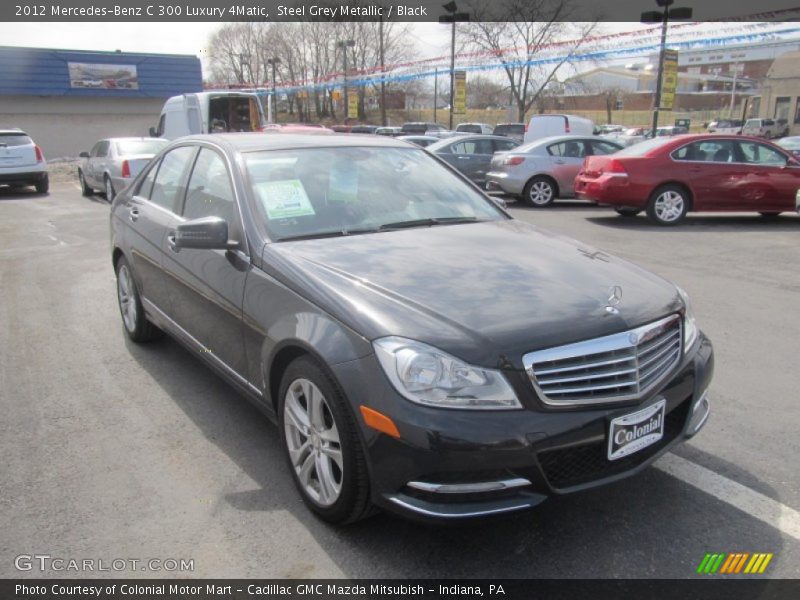 Steel Grey Metallic / Black 2012 Mercedes-Benz C 300 Luxury 4Matic