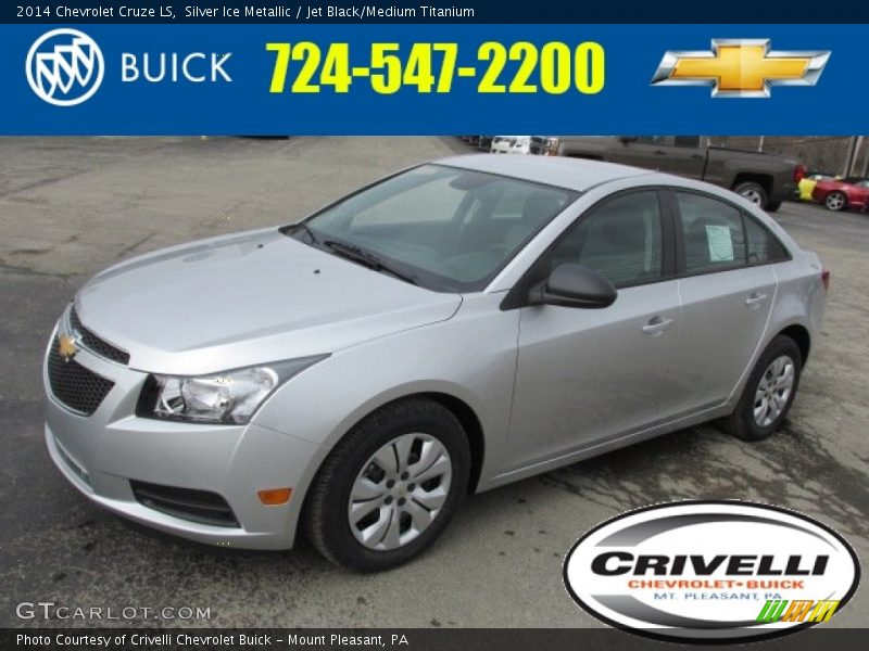 Silver Ice Metallic / Jet Black/Medium Titanium 2014 Chevrolet Cruze LS