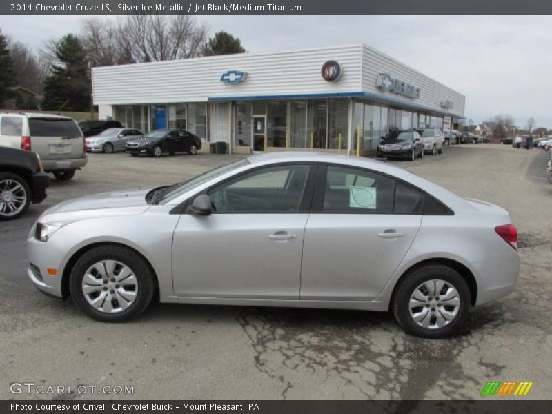 Silver Ice Metallic / Jet Black/Medium Titanium 2014 Chevrolet Cruze LS