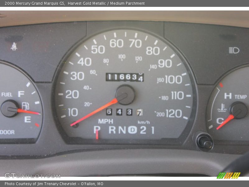 Harvest Gold Metallic / Medium Parchment 2000 Mercury Grand Marquis GS
