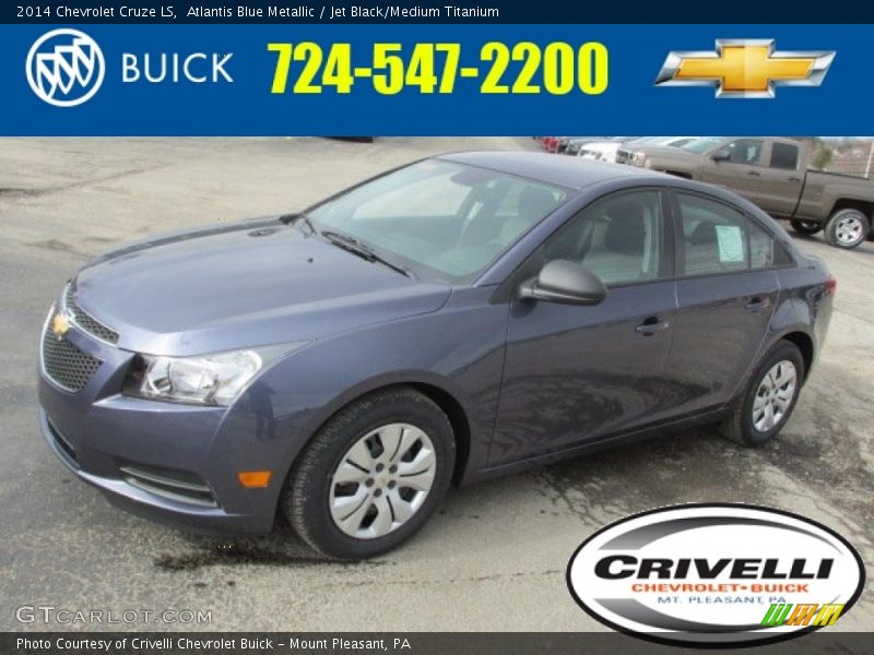Atlantis Blue Metallic / Jet Black/Medium Titanium 2014 Chevrolet Cruze LS