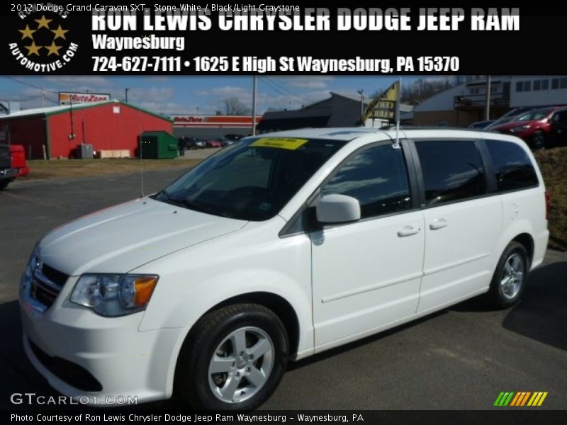 Stone White / Black/Light Graystone 2012 Dodge Grand Caravan SXT