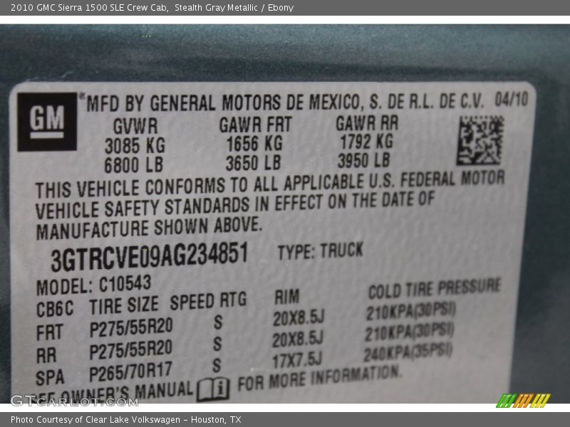 Stealth Gray Metallic / Ebony 2010 GMC Sierra 1500 SLE Crew Cab