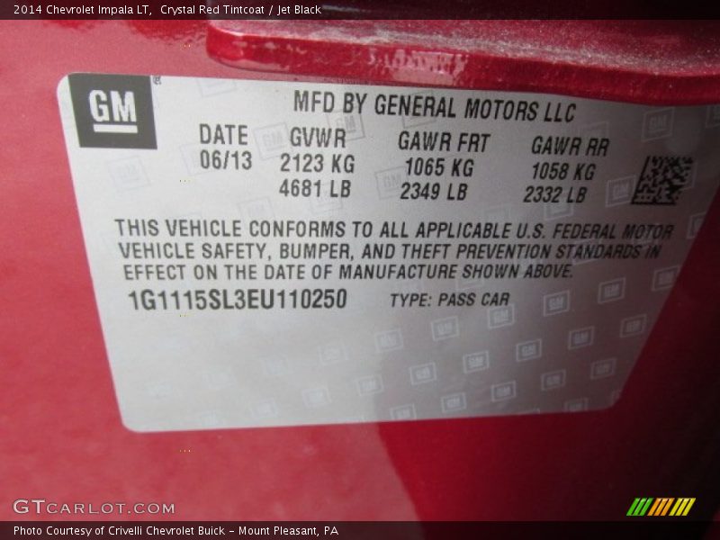 Crystal Red Tintcoat / Jet Black 2014 Chevrolet Impala LT