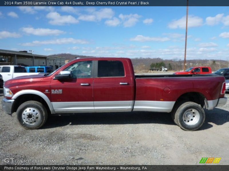 Deep Cherry Red Crystal Pearl / Black 2014 Ram 3500 Laramie Crew Cab 4x4 Dually