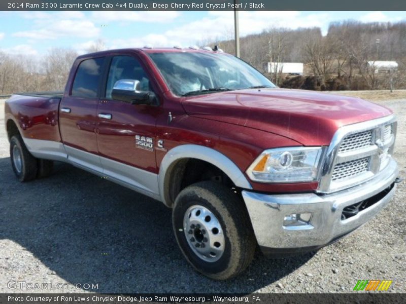 Deep Cherry Red Crystal Pearl / Black 2014 Ram 3500 Laramie Crew Cab 4x4 Dually