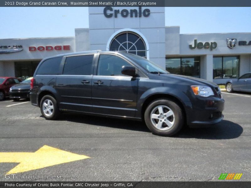 Maximum Steel Metallic / Black/Light Graystone 2013 Dodge Grand Caravan Crew