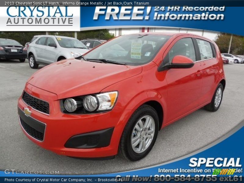 Inferno Orange Metallic / Jet Black/Dark Titanium 2013 Chevrolet Sonic LT Hatch
